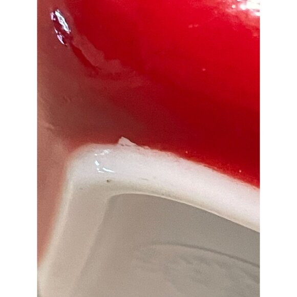 Vintage Pyrex Refrigerator Dishes Red Used Small Square Set of 2 Some Wear - Picture 15 of 16